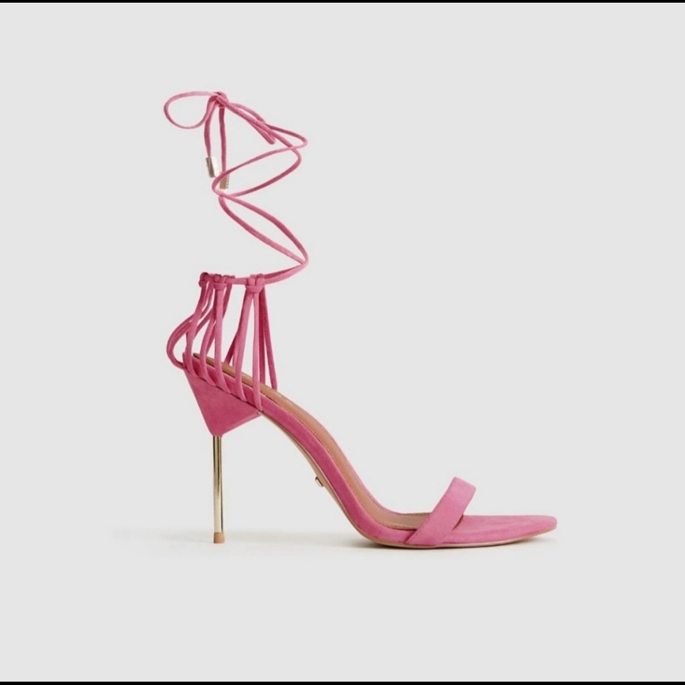 Reiss Black Satin Zhane Heels - Picture 14 of 16